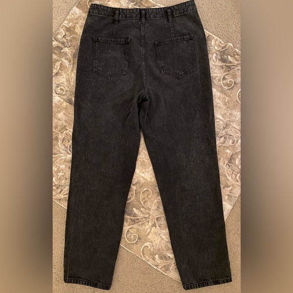 Forever 21 High Rise Loose Fit Straight Leg Black Women’s Jeans w/ Belt size 31 - Picture 5 of 7